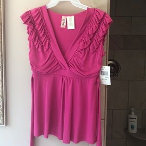 Magenta baby doll style top